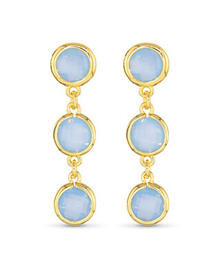 Amanda Blu Gold Faceted CZ Earring - Blue