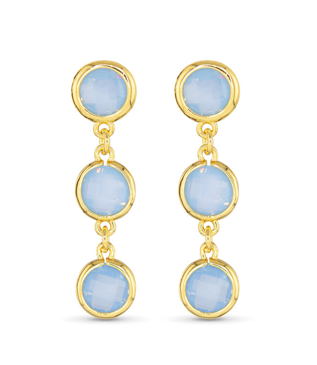 Amanda Blu Gold Faceted CZ Earring - Blue