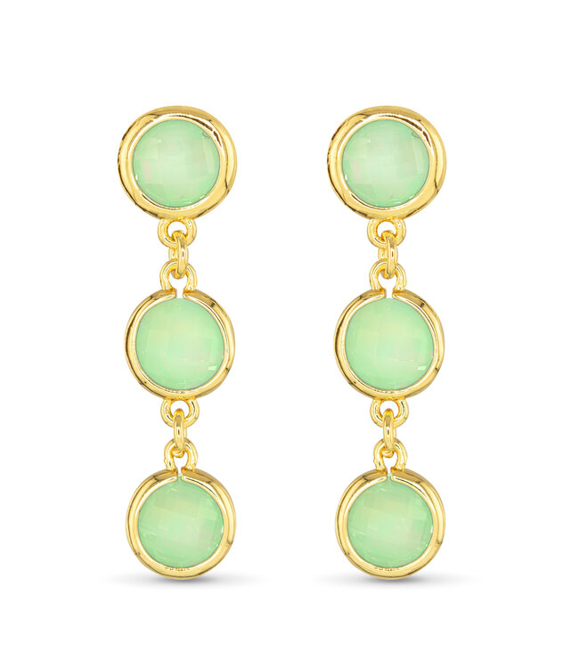 Amanda Blu Gold Faceted CZ Earring - Green