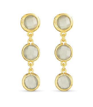 Amanda Blu Gold Faceted CZ Earring - Light Grey