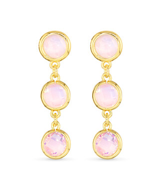 Amanda Blu Gold Faceted CZ Earring - Pink