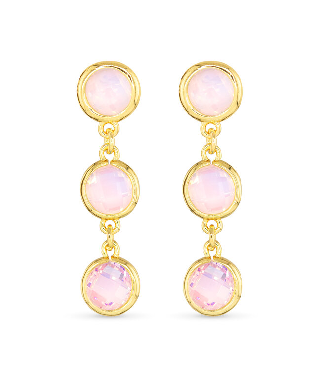 Amanda Blu Gold Faceted CZ Earring - Pink