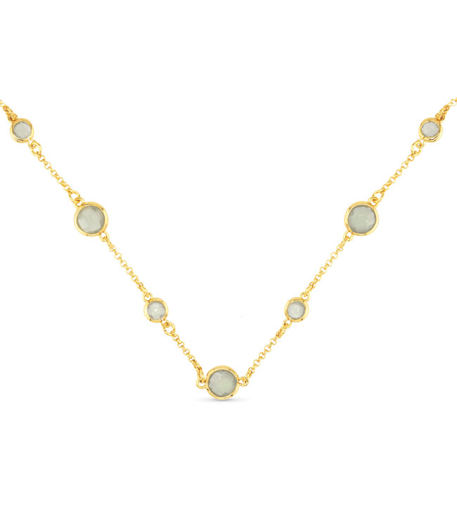 Amanda Blu Gold Faceted CZ Nacklece - Light Grey