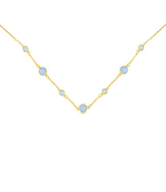 Amanda Blu Gold Faceted CZ Necklace - Blue