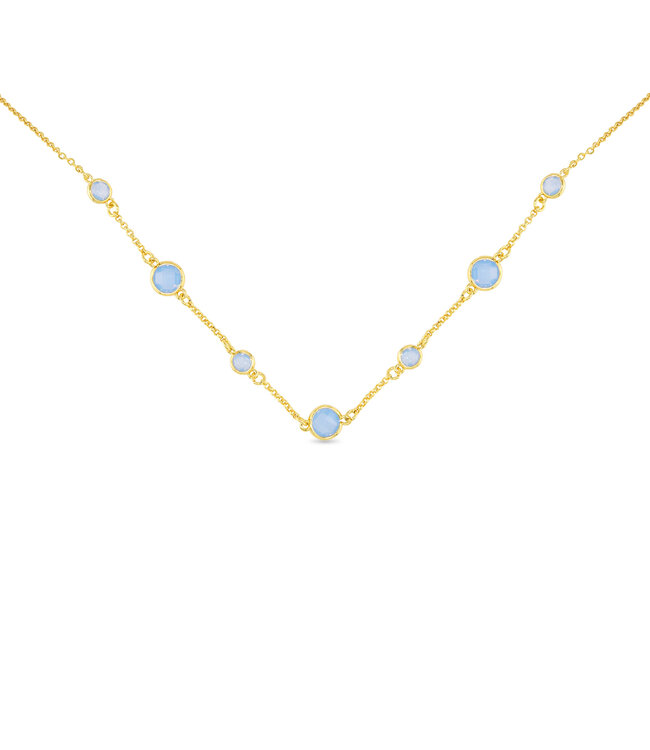 Amanda Blu Gold Faceted CZ Necklace - Blue