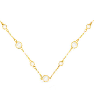 Amanda Blu Gold Faceted CZ Necklace - Milky White