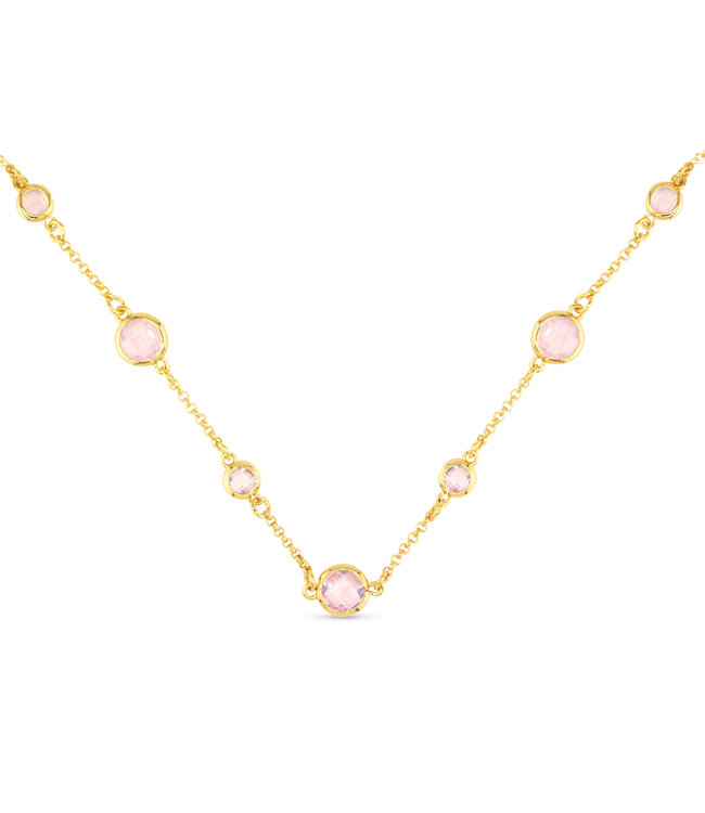 Amanda Blu Gold Faceted CZ Necklace - Pink