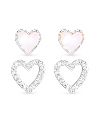 Amanda Blu Silver Duo Heart Earring