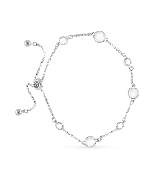 Amanda Blu Silver Faceted CZ Bracelet  - Milky White