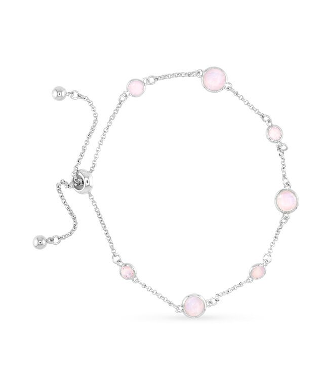 Amanda Blu Silver Faceted CZ Bracelet  - pink