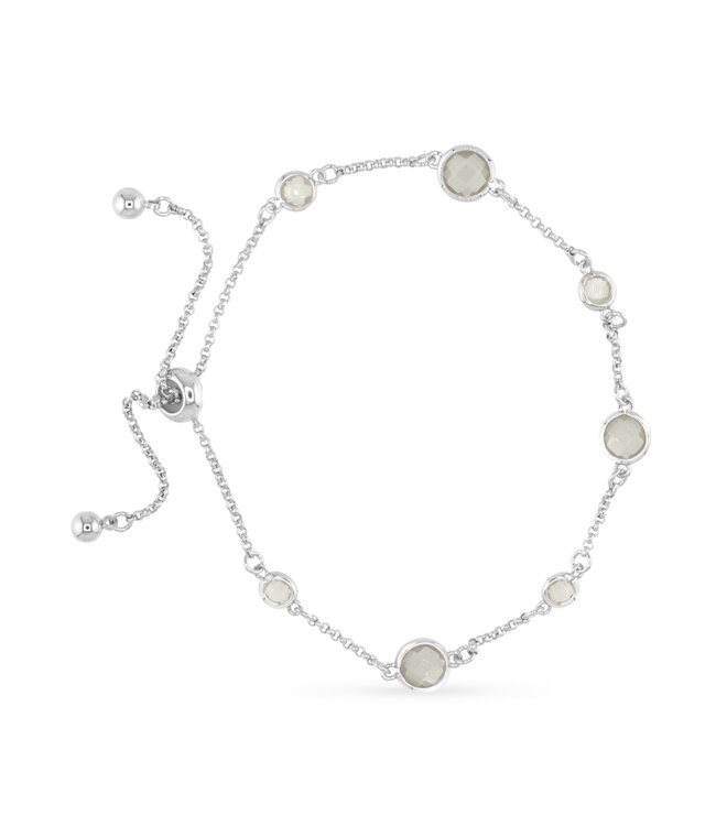 Amanda Blu Silver Faceted CZ bracelet - Light Grey