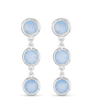 Amanda Blu Silver Faceted CZ Earring - Blue