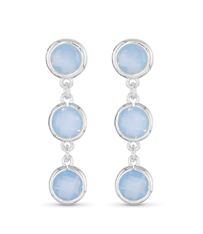 Amanda Blu Silver Faceted CZ Earring - Blue