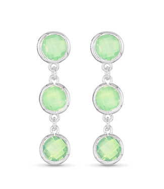 Amanda Blu Silver Faceted CZ Earring - Green