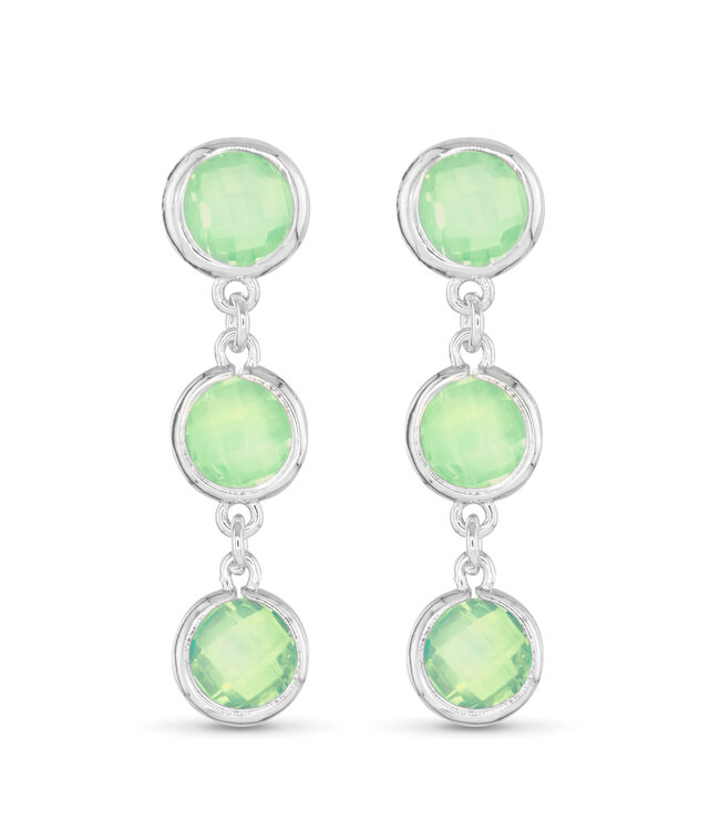 Amanda Blu Silver Faceted CZ Earring - Green
