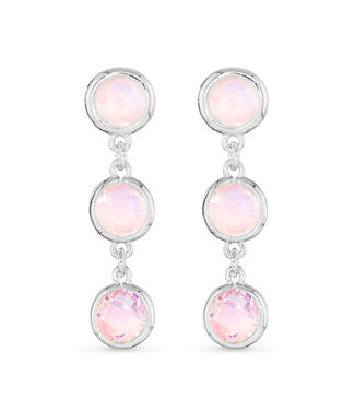 Amanda Blu Silver Faceted CZ Earring - Pink