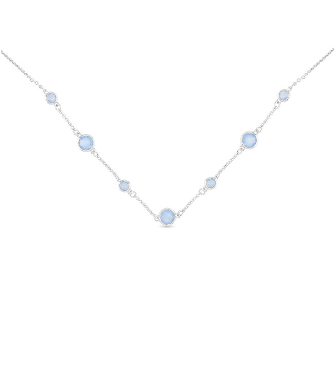 Amanda Blu Silver Faceted CZ Necklace - Blue