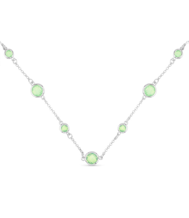 Amanda Blu Silver Faceted CZ Necklace - green