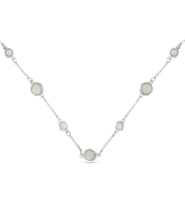Amanda Blu Silver Faceted CZ Necklace - Light Grey