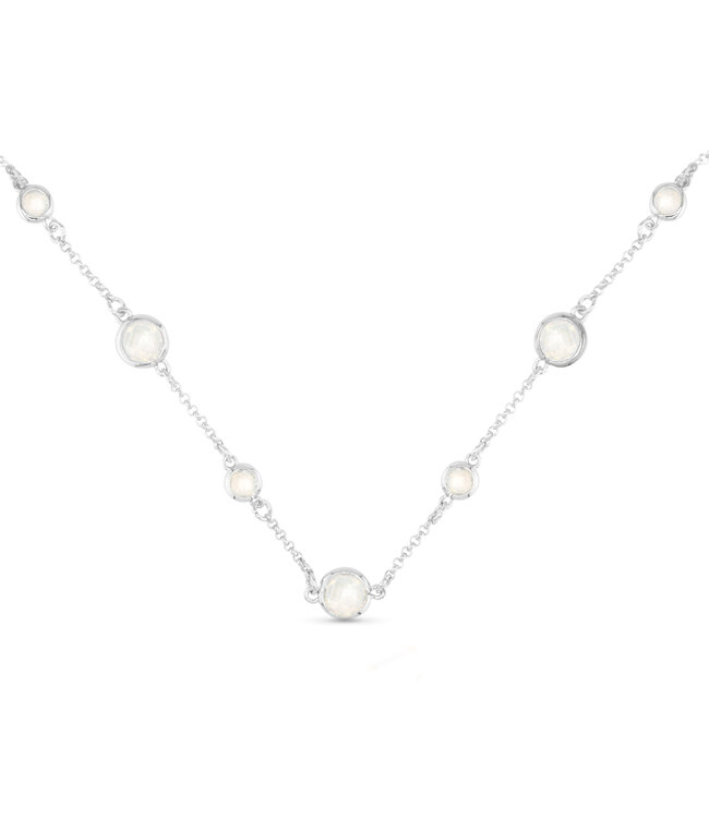 Amanda Blu Silver Faceted CZ Necklace - Milky White