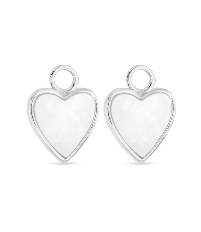 Amanda Blu Silver MOP Heart Earring Charms