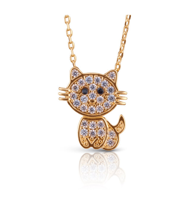 Amanda Blu Swinging Cat Necklace - Gold