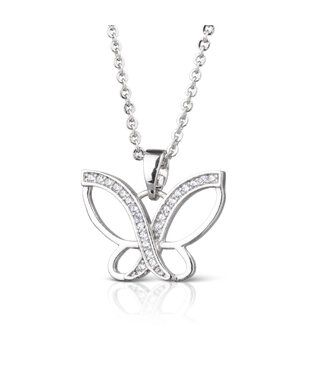 Amanda Blu Criss-Cross Butterfly Necklace Silver