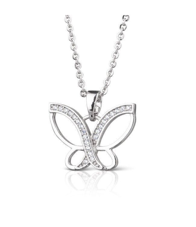 Amanda Blu Criss-Cross Butterfly Necklace Silver