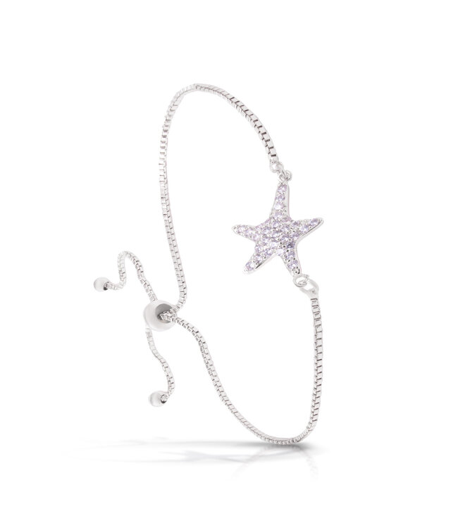 Amanda Blu Ice Blu Starfish Pull-Cord Bracelet Silver