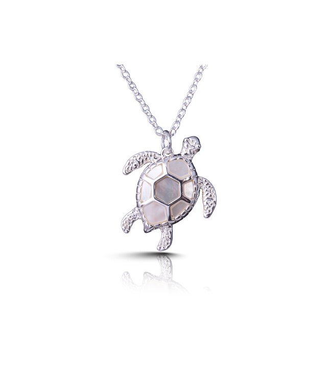 Amanda Blu Sea Turtle MOP Necklace Silver