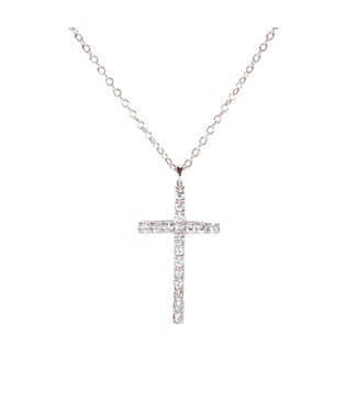 Amanda Blu Timeless Radiance Cross Necklace Silver