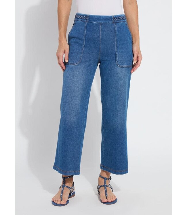 Lysse Hayes Braided Wide Leg Crop Mid Wash