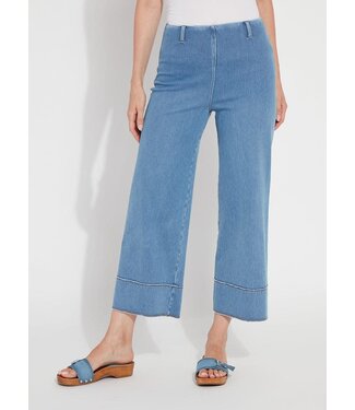 Lysse Marge Hi Waist Wide Crop Denim Bleached