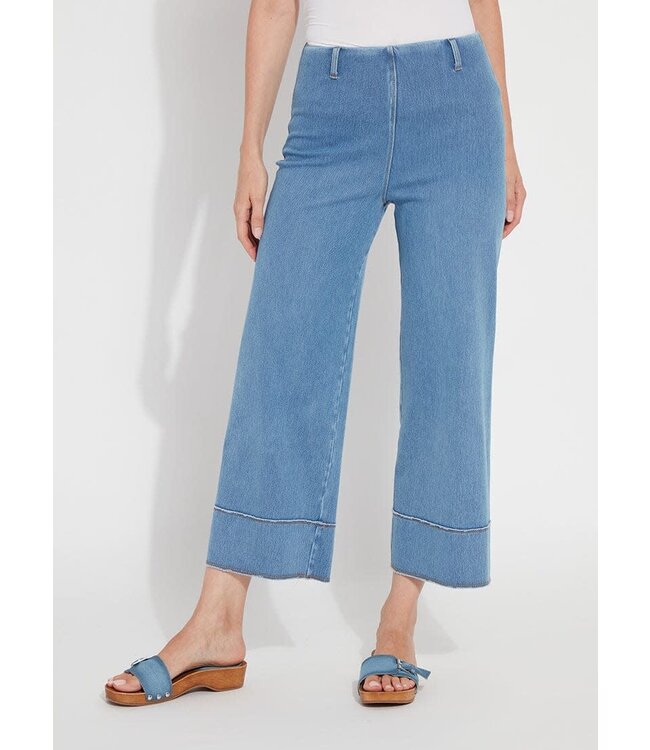 Lysse Marge Hi Waist Wide Crop Denim Bleached