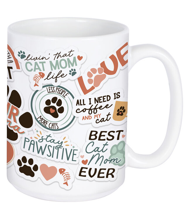 Carson 15OZ BOXED MUG-CAT MOM STICKER
