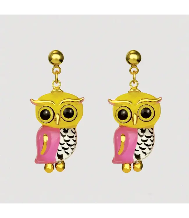 Glass Baron Owl Earrings