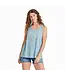 Life Is Good Womens Textured Slub Dreamy Floral Bu Smokey Blue