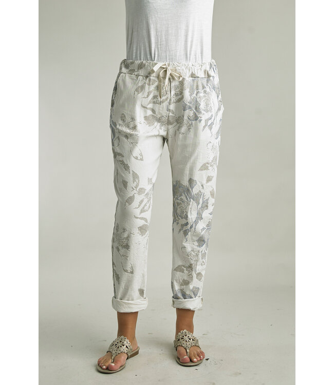 Tempo Paris Printed Jag Pants Beige
