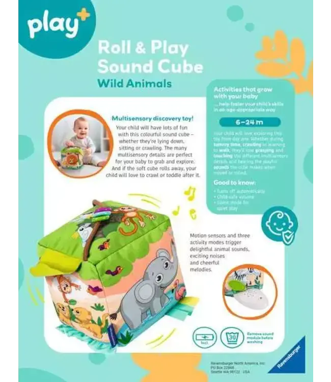 Ravensburger Roll And Play Sound Cube Wild Animals