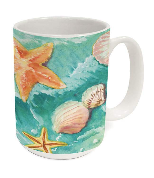 Highland Home Beach Shells Ceramic Mug