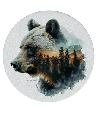 Highland Home Bear Silhouette 4 PK Sandstone Coaster Sets