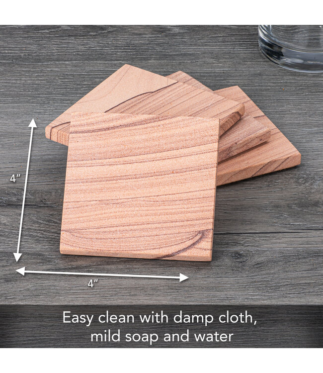 Highland Home Cinnabar Sandstone Set of 4 Coasters