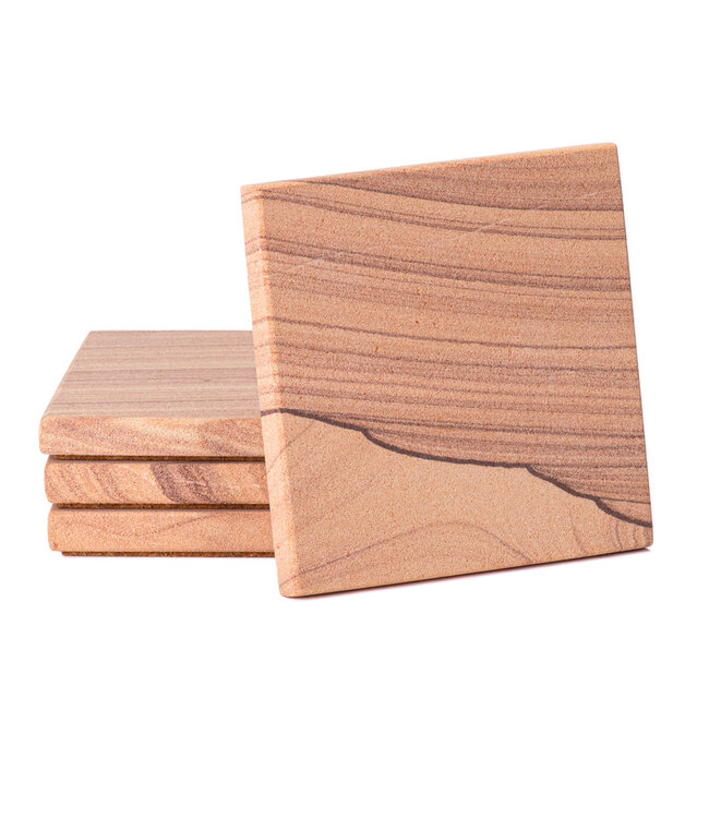 Highland Home Cinnabar Sandstone Set of 4 Coasters