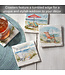 Highland Home Coastal Moments 4 Pk Tumbled Tile Assorted Coaster
