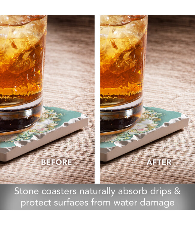 Highland Home Coastal Wreath 4 Pack Single Image Coaster SQ