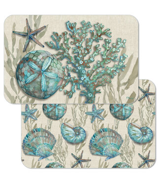 Highland Home Crescent Beach Shells Easy Care Placemat