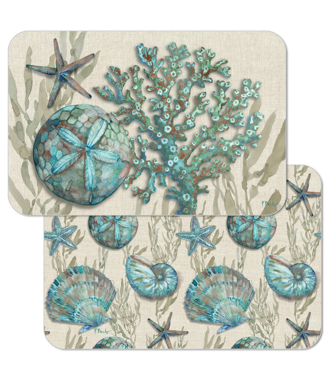Highland Home Crescent Beach Shells Easy Care Placemat