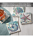Highland Home Jewels of the Sea Tumbled Tile Assorted Coaster 4 PK
