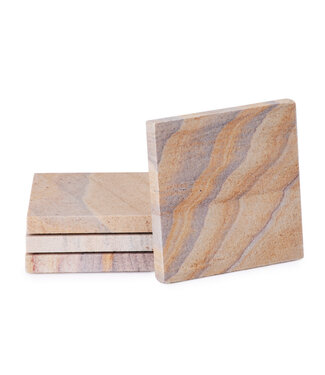 Highland Home Rainbow Stone Square Coasters Set Of 4