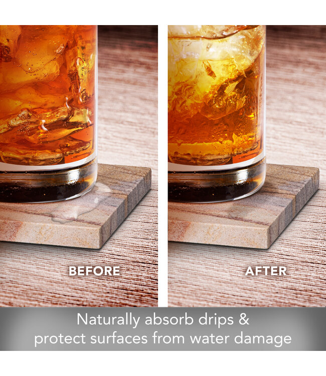 Highland Home Rainbow Stone Square Coasters Set Of 4